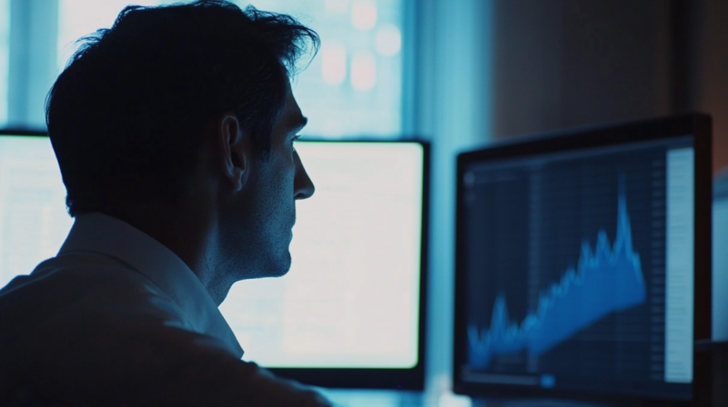 A Person Analyzing Financial Data on Multiple Computer Screens, Focusing on IT Spending Strategies